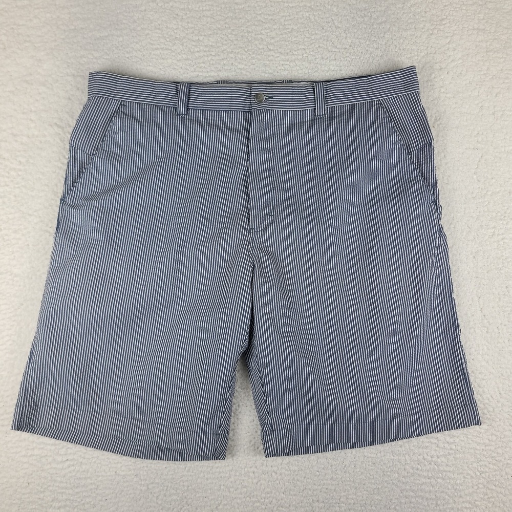 Callaway Shorts Mens 38 Blue Striped‎ 10" Performance Golf Seersucker Chino
